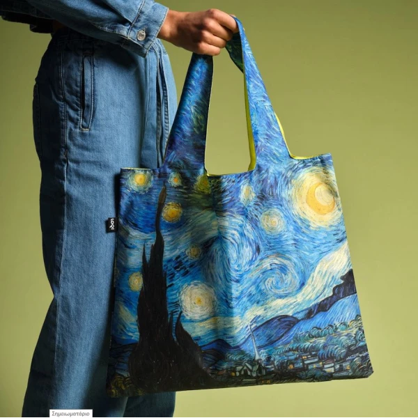 LOQI RECYCLED TOTE BAG - VINCENT VAN GOGH STARRY NIGHT