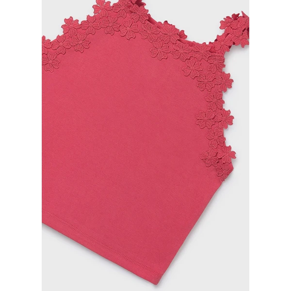 MAYORAL BLOUSE BRACES LACE QUIPURE CORAL 