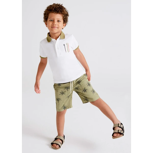 MAYORAL STAMPED BERMUDA SHORTS GREEN