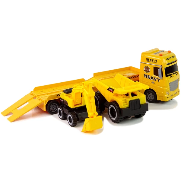 EXCAVATOR & TRUCK TRANSPORT TRUCK WITH SOUNDS AND LIGHTS