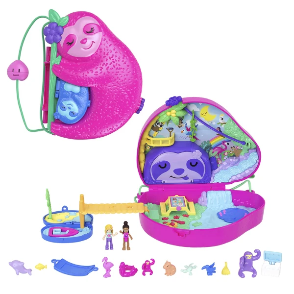 POLLY POCKET SLOTH FAMILY 2-IN-1 PURSE