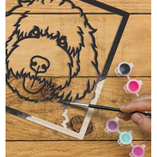 SPLAT PLANET WOODEN ART CRAFT KIT DOODLE DOG