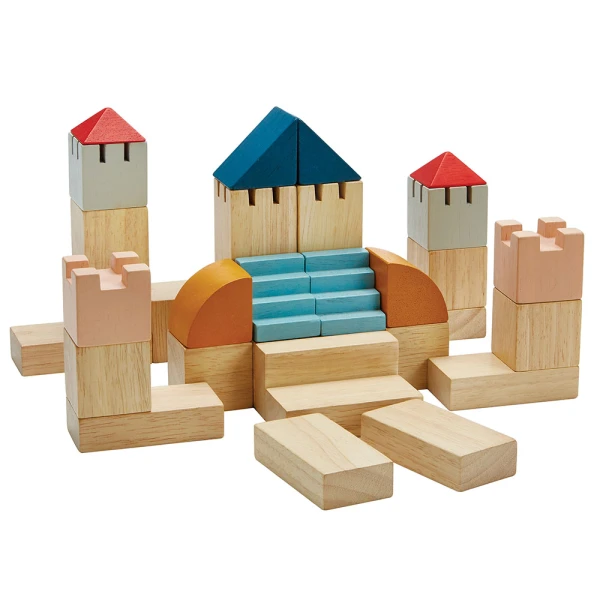 PLAN TOYS WOODEN COLOURED BRICKS
