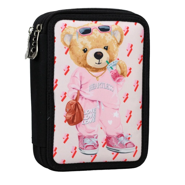 BACK ME UP DOUBLE FILLED  PENCIL CASE BEAR