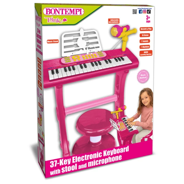 BONTEMPI ΗΛΕΚΤΡΟΝΙΚΟ KEYBOARD ΜΕ ΠΟΔΙΑ ΚΑΙ ΣΚΑΜΠΟ ΜΕ 37 ΚΛΕΙΔΙΑ ΚΑΙ ΜΙΚΡΟΦΩΝΟ