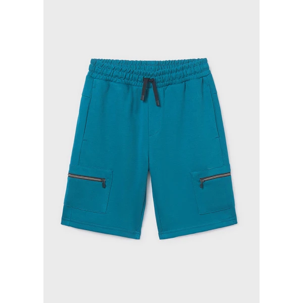 MAYORAL BERMUDA PANTS INTERLOCK ZIPPER AQUA 
