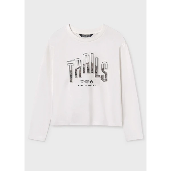 MAYORAL LONG-SLEEVE T-SHIRT TRAILS CREAM 