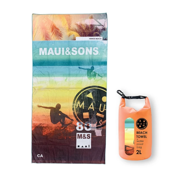 ΠΕΤΣΕΤΑ ΘΑΛΑΣΣΗΣ MAUI VENICE BEACH MICROFIBER 90X180εκ., ΜΕ ΑΔΙΑΒΡΟΧΗ ΘΗΚΗ