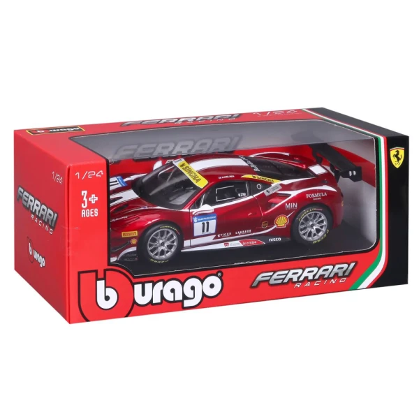 BBURAGO 1:24 RACE FERRARI 488 CHALLENGE RED