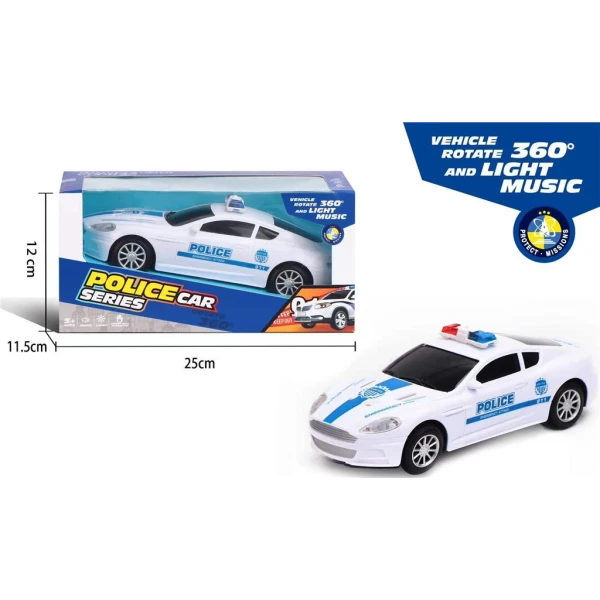 BATTERY-OPERATED POLICE CAR WITH LIGHTS & SOUNDS