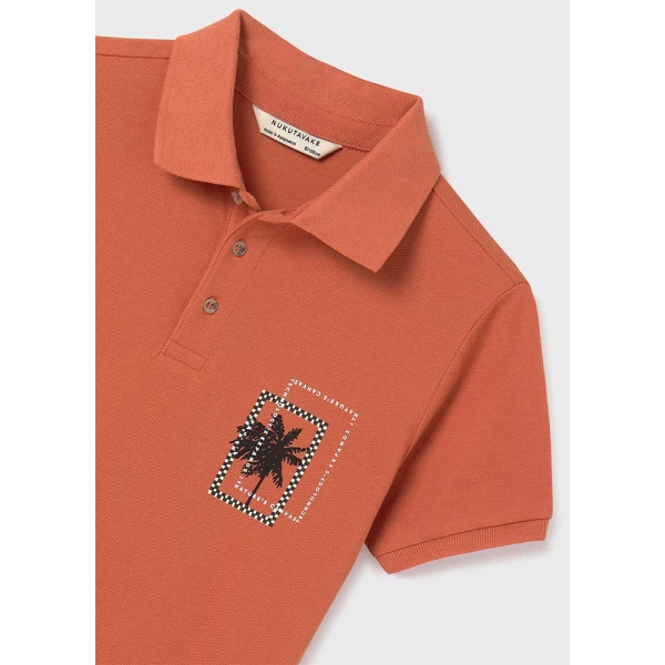 MAYORAL POLO SHORT SLEEVES PRINT SOFT ORANGE