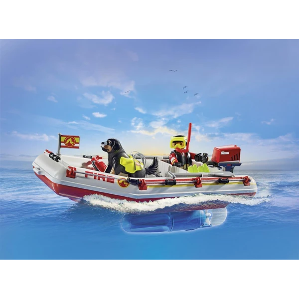 PLAYMOBIL CITY ACTION FIREBOAT WITH AQUA SCOOTER