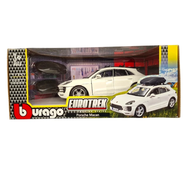 BBURAGO 1:24 PORSCHE MACAN WITH ROOFTOP CARGO BOX