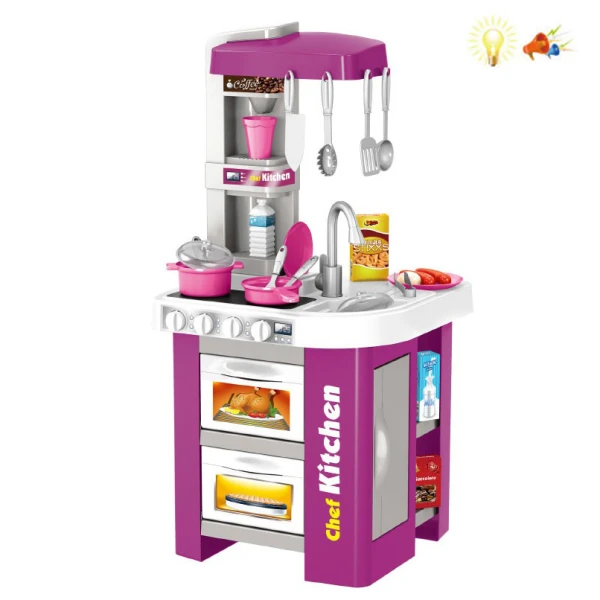 KITCHEN WITH 49 pcs PURPLE WITH SOUNDS AND LIGHTS