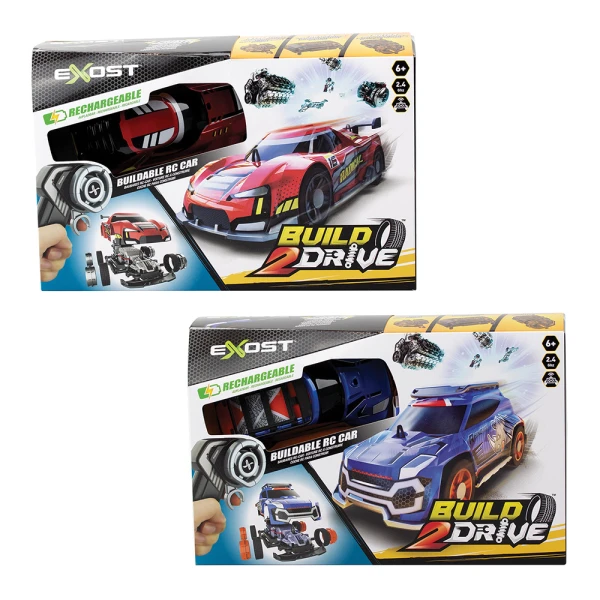 EXOST BUILD 2 DRIVE REMOTE CONTROL & ASSEMBLED RACE CAR RED