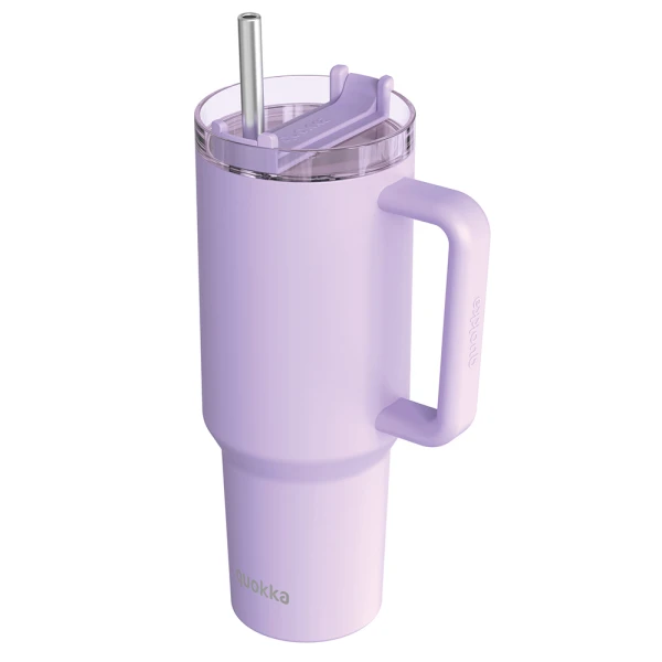 QUOKKA STAINLESS STEEL THERMAL RAMBLER ΚΟΥΠΑ ΜΕ ΚΑΛΑΜΑΚΙ XL 1200ml - LIGHT PURPLE