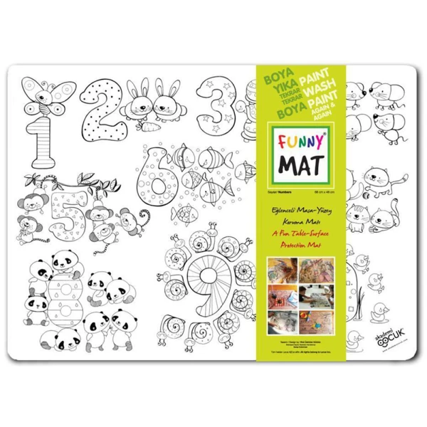 AKADEMI FUNNY MAT DRAWING PLACEMAT 48X33.5 cm NUMBERS