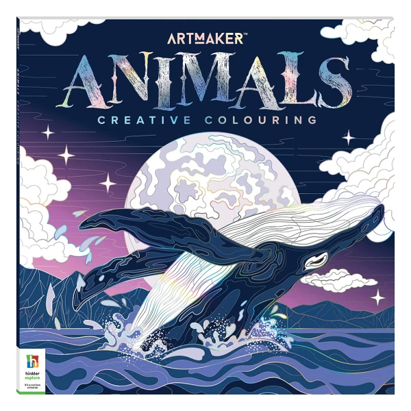 HINKLER COLOURING BOOK ART MAKER SQUARE AMAZING ANIMALS
