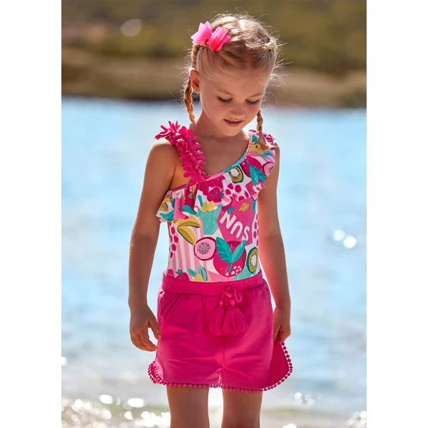 MAYORAL SHORT PANTS BASIC SWEATSHIRT FUCHSIA