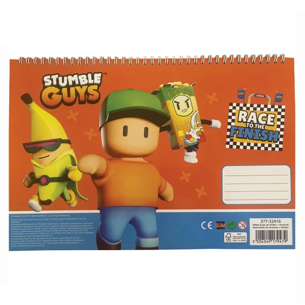 DRAWING PAD 23X33 cm 40 SHEETS AND STICKERS STUMBLE GUYS