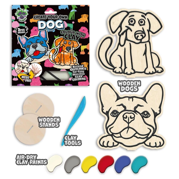 SPLAT PLANET MESS-FREE PAINT KIT WITH CLAY DOGS