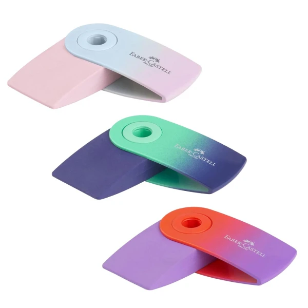 FABER-CASTELL ERASER MINI SLEEVE FLOW EDITION - 3 COLOURS