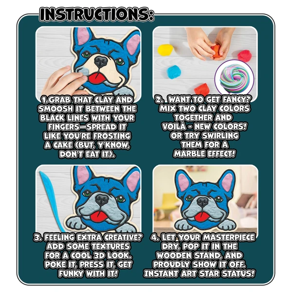SPLAT PLANET MESS-FREE PAINT KIT WITH CLAY DOGS