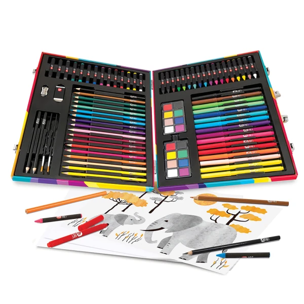 HAPPIHOBBI ΚΑΣΕΤΙΝΑ ΖΩΓΡΑΦΙΚΗΣ DELUXE RAINBOW ΜΕ 100 ΑΞΕΣΟΥΑΡ ΓΙΑ 3+ ΧΡΟΝΩΝ