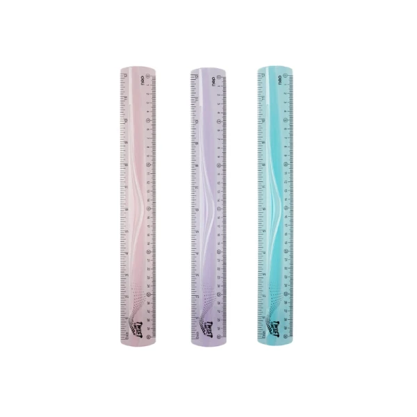 DELI FLEXIBLE RULER 30 cm - 3 COLOURS
