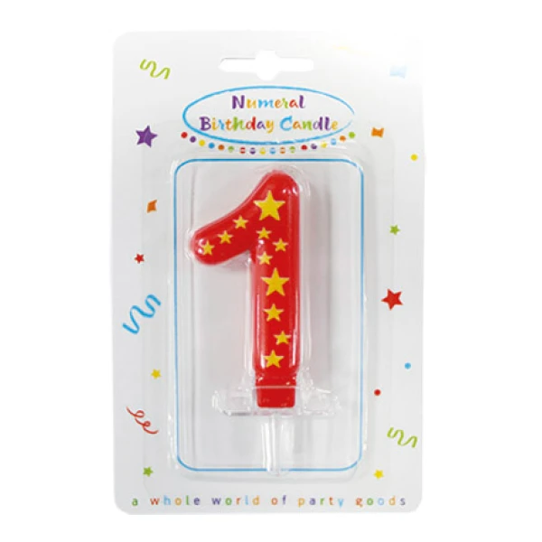 BIRTHDAY CANDLE WITH STARS No 1
