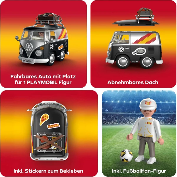 PLAYMOBIL VOLKSWAGEN T1 CAMPER - SPAIN NATIONAL TEAM