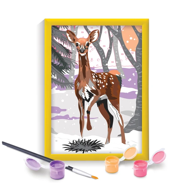 PAINT & FRAME PAINT BY NUMBERS SNOW DEER FOR AGES 9+