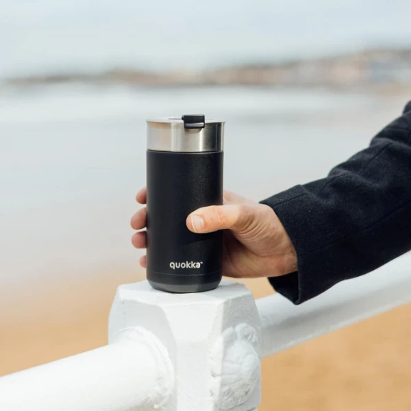 QUOKKA THERMAL STAINLESS STEEL COFFEE TUMBLER BOOST 400ml BLACK