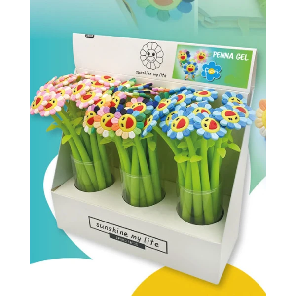 AKENA PEN MULTICOLOUR FLOWERS - 3 COLOURS