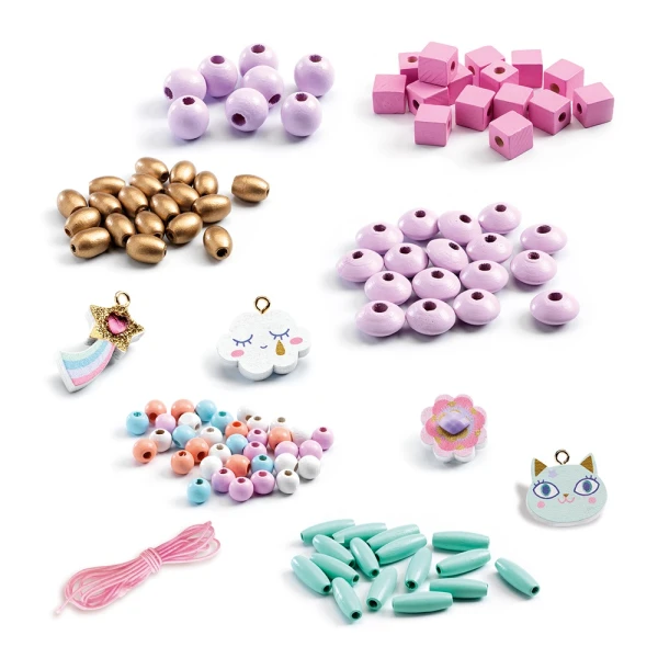 DJECO WOODEN JEWELRY MAKING SET RAINBOW