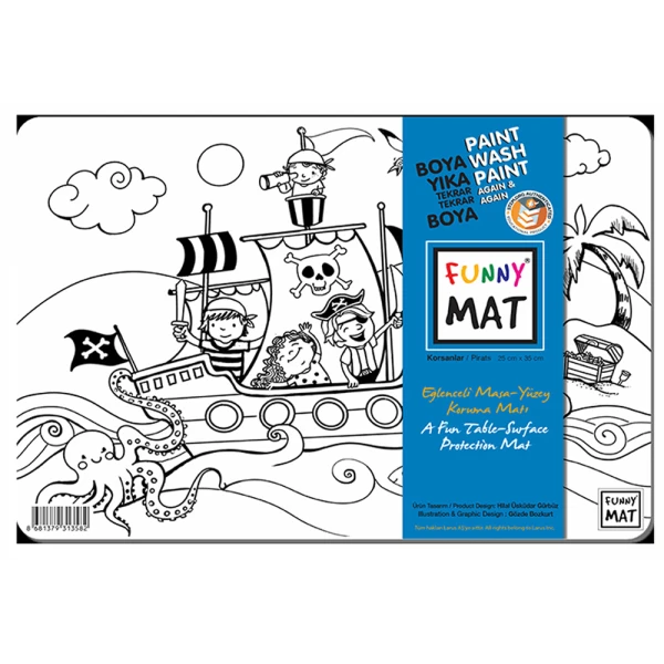AKADEMI FUNNY MAT ΣΟΥΠΛΑ ΕΠΙΦΑΝΕΙΑ ΧΡΩΜΑΤΙΣΜΟΥ 25X35 cm ΠΕΙΡΑΤΕΣ
