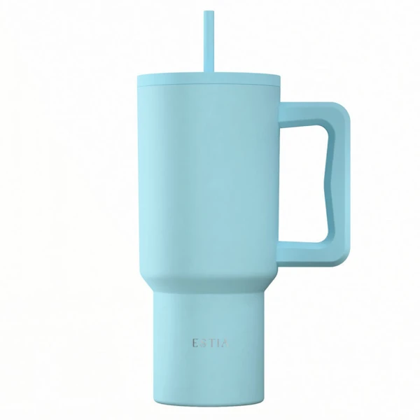 ESTIA HOME ART THERMAL BOTTLE STRAW TUMBLER XL 900ml - ARCTIC