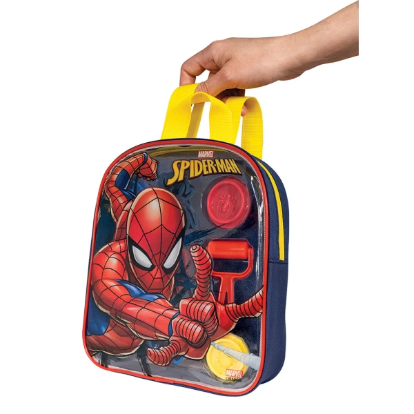 AS DOUGH MARVEL SPIDERMAN BACKPACK WITH 4 POTS - 3D CAPS AND 5 TOOLS 200g FOR AGES 3+