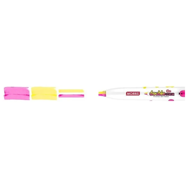 MORRIS JUST CLICK DOUBLE COLOR HIGHLIGHTER - ΚΙΤΡΙΝΟ & ΡΟΖ