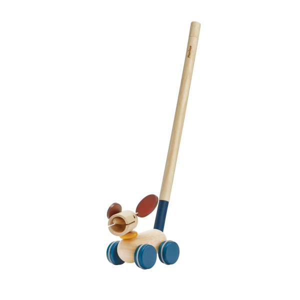 PLAN TOYS WOODEN PUSH AND PULL PUPPY
