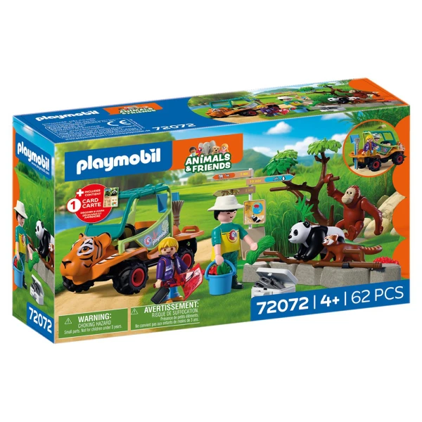 PLAYMOBIL ANIMALS & FRIENDS  ZOO ZOOKEEPER WITH VEHICLE