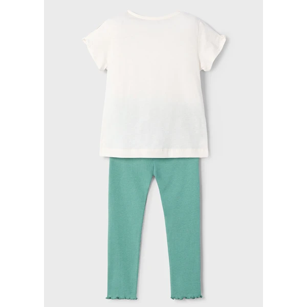 MAYORAL SET LEGGINGS PERFORATED MINT 