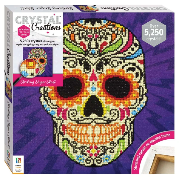 HINKLER CRYSTAL CREATIONS CANVAS STRIKING SUGAR SKULL