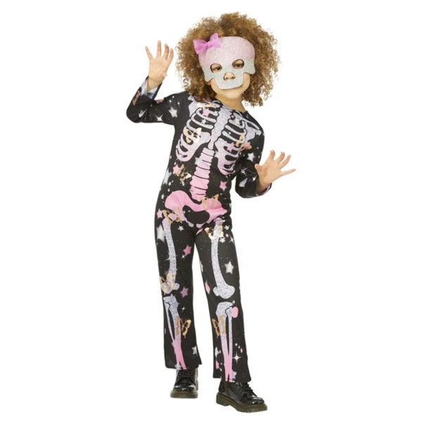 CARNIVAL COSTUME SKELETON ROSE SPARKLE 