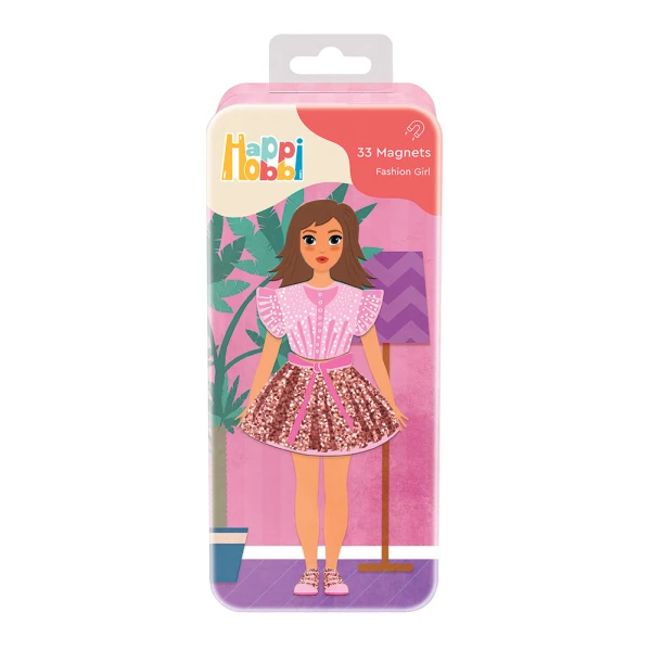 HAPPIHOBBI MAGNET TINS CITY HEROES - FASHION GIRL - MERMAID PRINCESS EDUCATIONAL PAPER MAGNETS - 3 DESIGNSMAGNETS FOR AGES 3+ - 2 DESIGNS