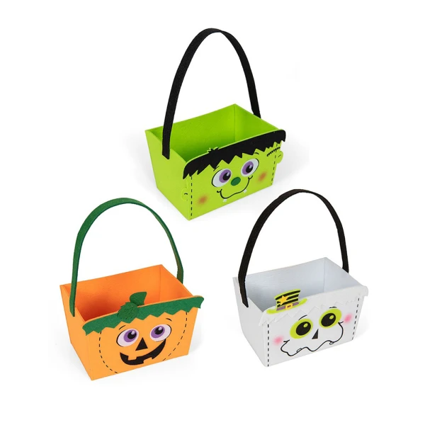 HALLOWEEN BASKET 21 cm TRICK OR TREAT - 3 DESIGNS