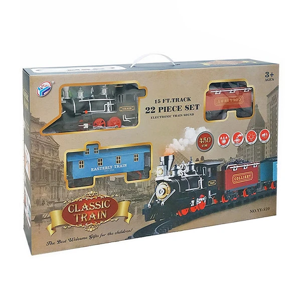 LARGE TRAIN WITH SMOKE LIGHTS 22 PCS L: 450 CM.