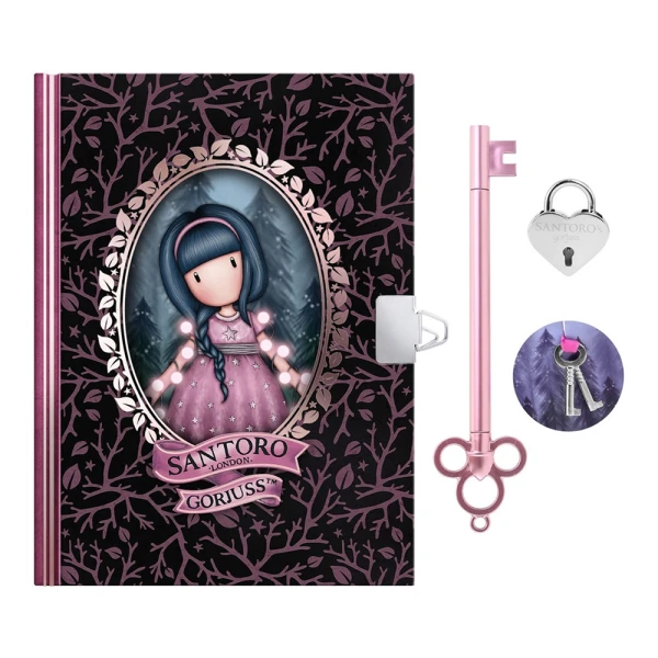 SANTORO GORJUSS ΣΕΤ ΔΩΡΟΥ ΗΜΕΡΟΛΟΓΙΟ ΜΕ ΚΛΕΙΔΙ FAIRY DUSK (PINK DRESS)