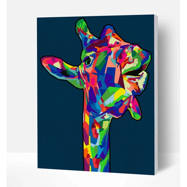 SPLAT PLANET PAINTING BY NUMBERS KIT ON FRAMED CANVAS 40X30 cm GIRAFFE