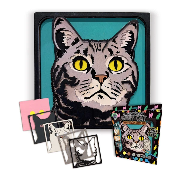 SPLAT PLANET ΞΥΛΙΝΟ ΣΕΤ ΖΩΓΡΑΦΙΚΗΣ GREY CAT